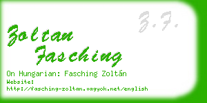 zoltan fasching business card